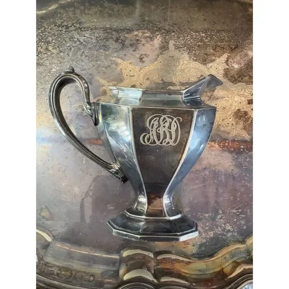 Gorgeous Antique Reed and Barton Art Deco Silver Plated Tea set #3690 with tray - Picture 12 of 16